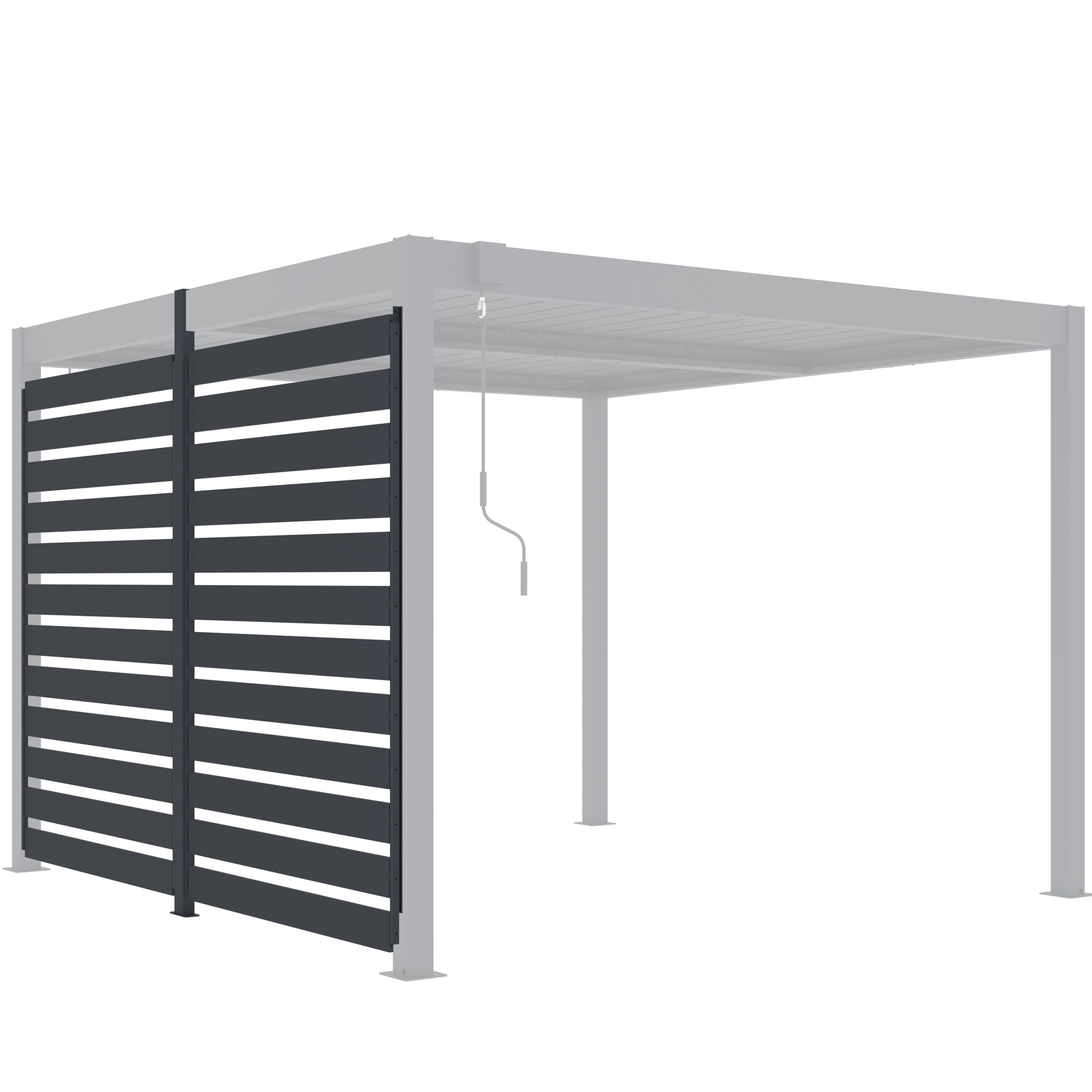 Persiana lateral ajustable de aluminio antracita para pérgola | 3m – Image 2