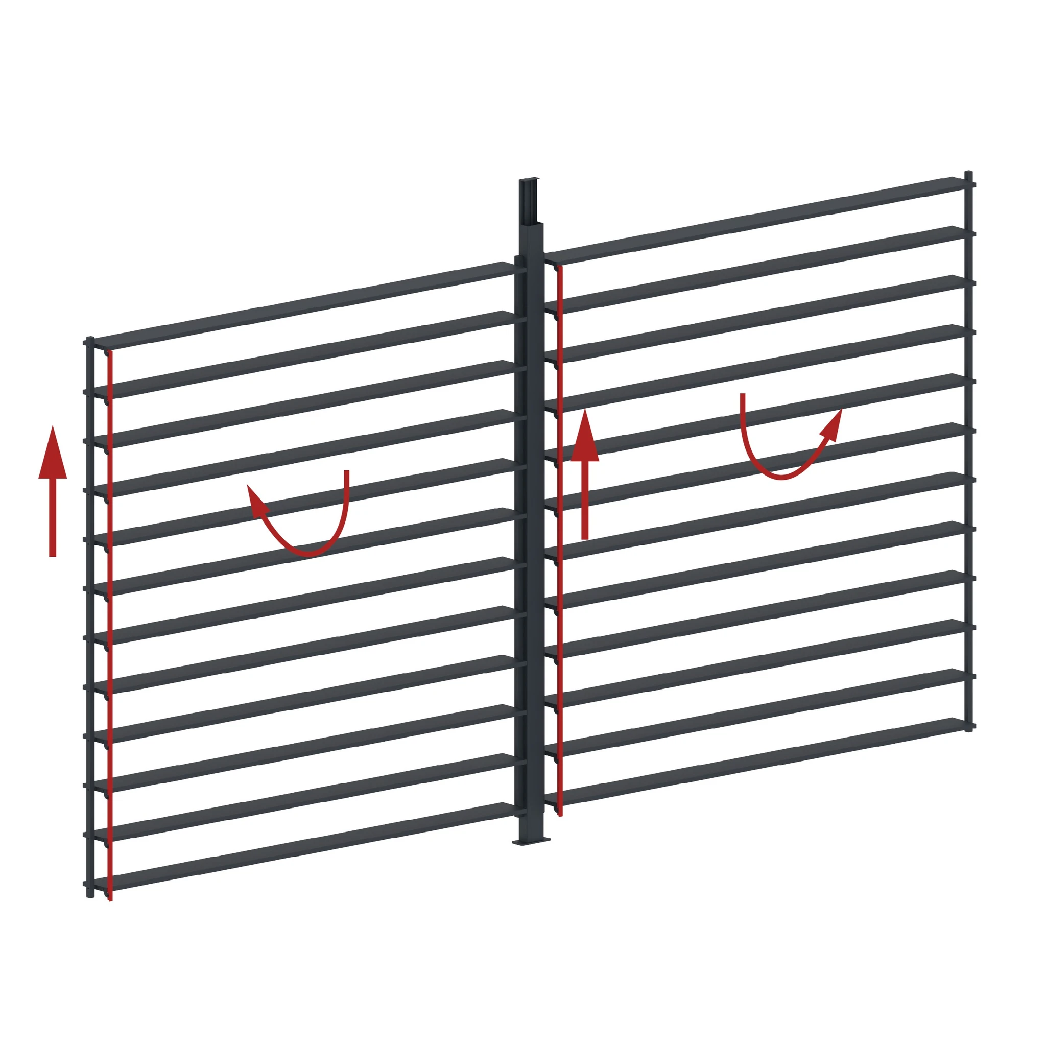 Persiana lateral ajustable de aluminio antracita para pérgola | 4m – Image 3