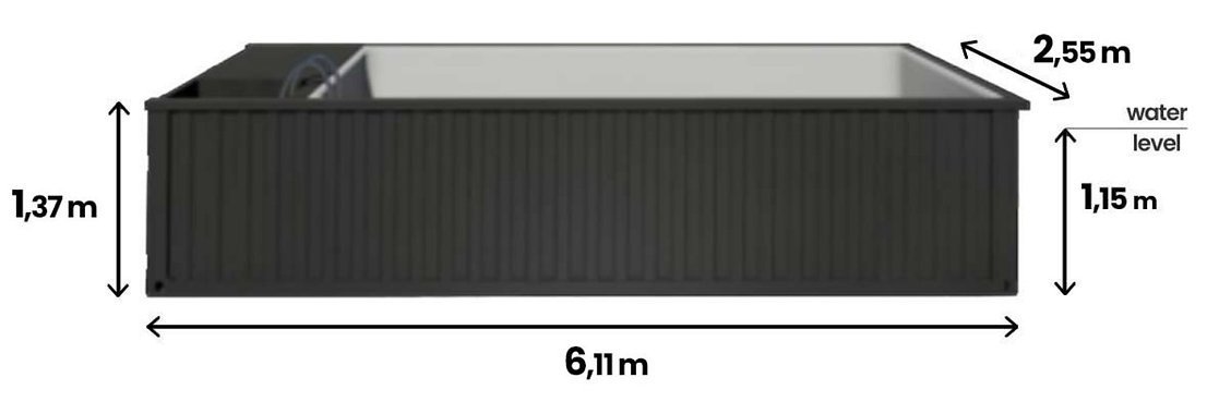 Piscina contenedor de 6,2 m x 2,5 m con bomba de calor, paquete Premium – Image 3